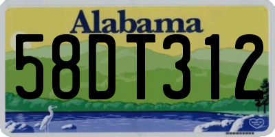 AL license plate 58DT312