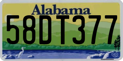 AL license plate 58DT377