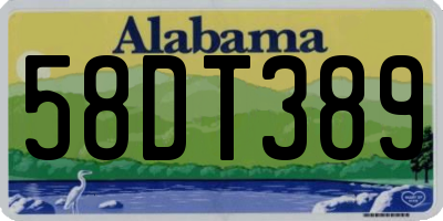 AL license plate 58DT389