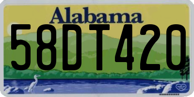 AL license plate 58DT420