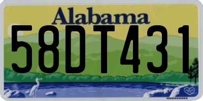 AL license plate 58DT431