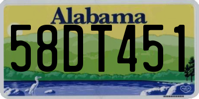 AL license plate 58DT451