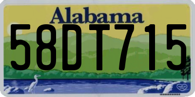 AL license plate 58DT715