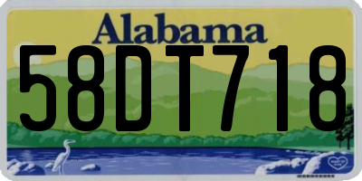 AL license plate 58DT718