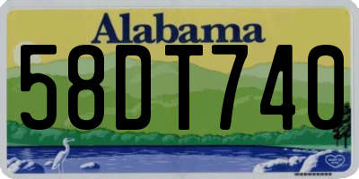 AL license plate 58DT740