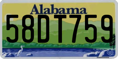 AL license plate 58DT759