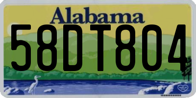 AL license plate 58DT804