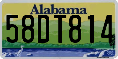 AL license plate 58DT814