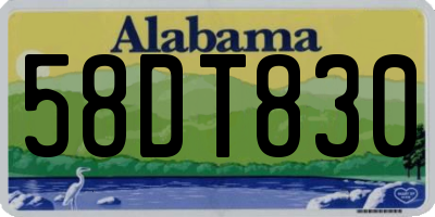 AL license plate 58DT830