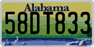 AL license plate 58DT833