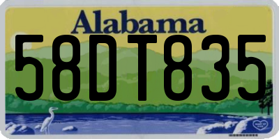 AL license plate 58DT835