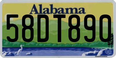 AL license plate 58DT890