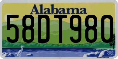 AL license plate 58DT980