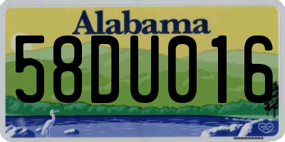 AL license plate 58DU016