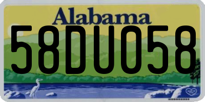 AL license plate 58DU058
