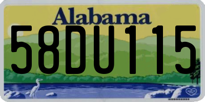 AL license plate 58DU115