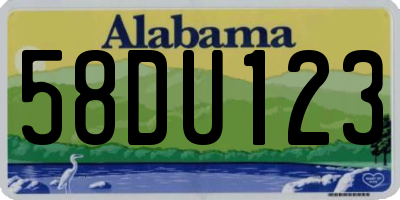 AL license plate 58DU123