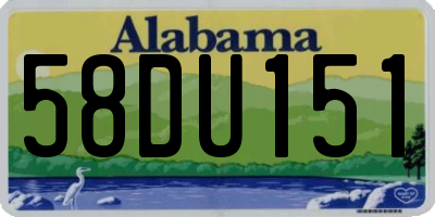 AL license plate 58DU151