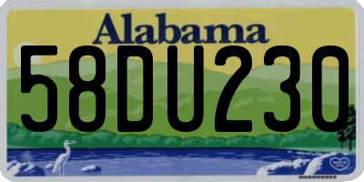 AL license plate 58DU230