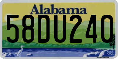 AL license plate 58DU240