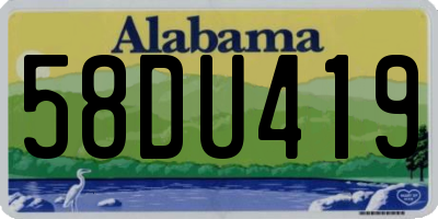 AL license plate 58DU419
