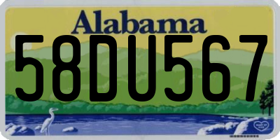 AL license plate 58DU567