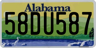 AL license plate 58DU587