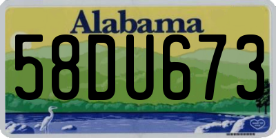 AL license plate 58DU673
