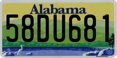 AL license plate 58DU681