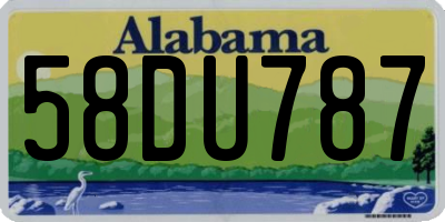 AL license plate 58DU787