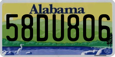 AL license plate 58DU806