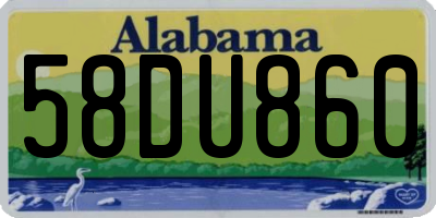 AL license plate 58DU860