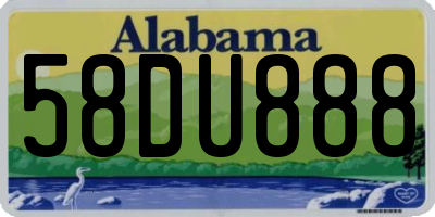 AL license plate 58DU888