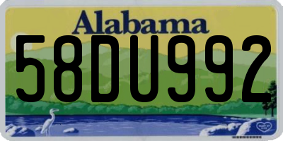 AL license plate 58DU992