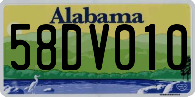 AL license plate 58DV010