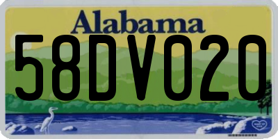AL license plate 58DV020