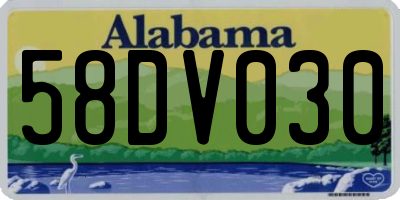 AL license plate 58DV030