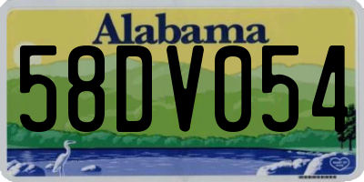 AL license plate 58DV054