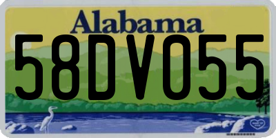 AL license plate 58DV055