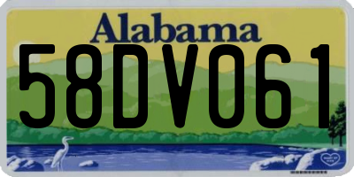 AL license plate 58DV061