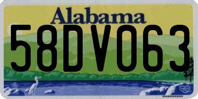 AL license plate 58DV063