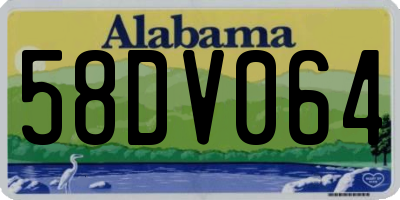 AL license plate 58DV064