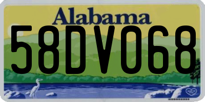 AL license plate 58DV068