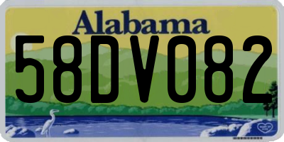 AL license plate 58DV082