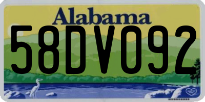 AL license plate 58DV092