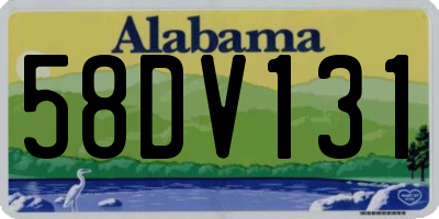 AL license plate 58DV131