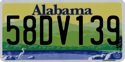 AL license plate 58DV139