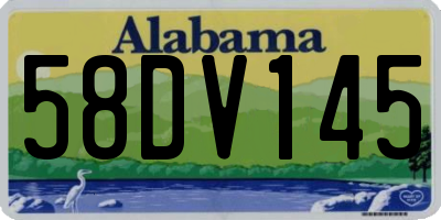 AL license plate 58DV145