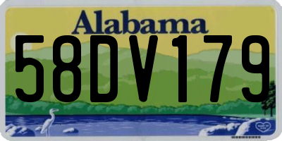 AL license plate 58DV179