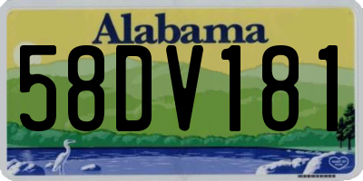 AL license plate 58DV181